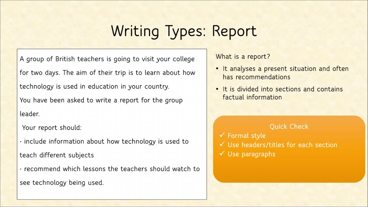 Watch Cambridge First B2 Report Writing Now Cambridge First B2 Report Writing