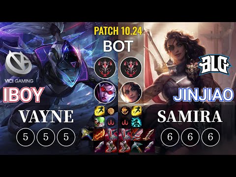 VG iBoy Vayne vs BLG Jinjiao Samira Bot - KR Patch 10.24