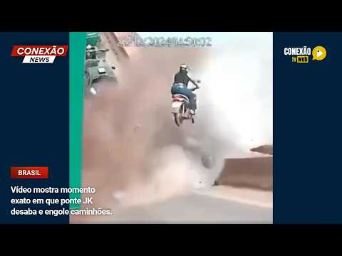 Vídeo: Vídeo mostra momento exato em que ponte JK desaba e engole caminhões.