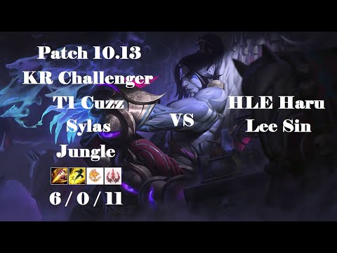 T1 Cuzz - Sylas Jungle vs Lee Sin - HLE Haru - KR Challenger Highlight