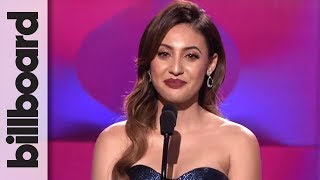 Francia Raisa Presents Selena Gomez With Woman of the Year Award at Billboard Women in Music 2017