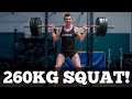 260KG SQUAT | 6'5 TALL DEADLIFTING | LEG DAY GAINS | Vlog #114