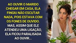 Ao ouvir o marido chegar em casa, ela fingiu que não escutava nada, pois usava fones de ouvido…