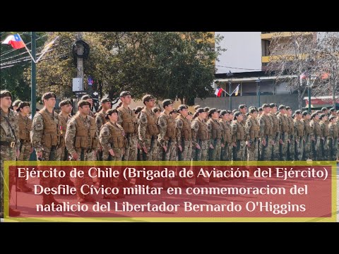 Ejército de Chile - Conmemoración y desfile cívico militar natalicio de Bernardo O'Higgins (4K HD)