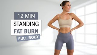 12 Min STANDING FAT BURN | No Jumping | Sweat Session | Calorie Killer Workout | Quick + Intense