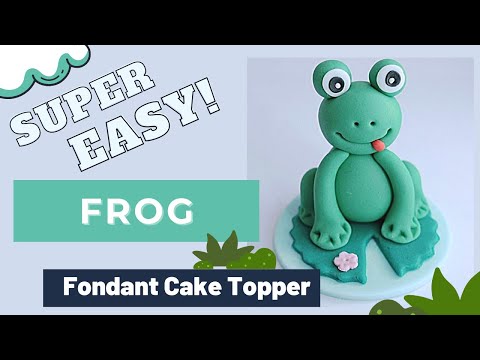 How to make a FROG fondant cake topper ( EASY )