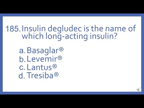 Top 200 Drugs Practice Test Question - Insulin degludec is the name of which long-acting insulin?