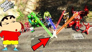 GTA 5 : SHINCHAN & Avengers Army VS Thanos in GTA 5 ! | Techerz video