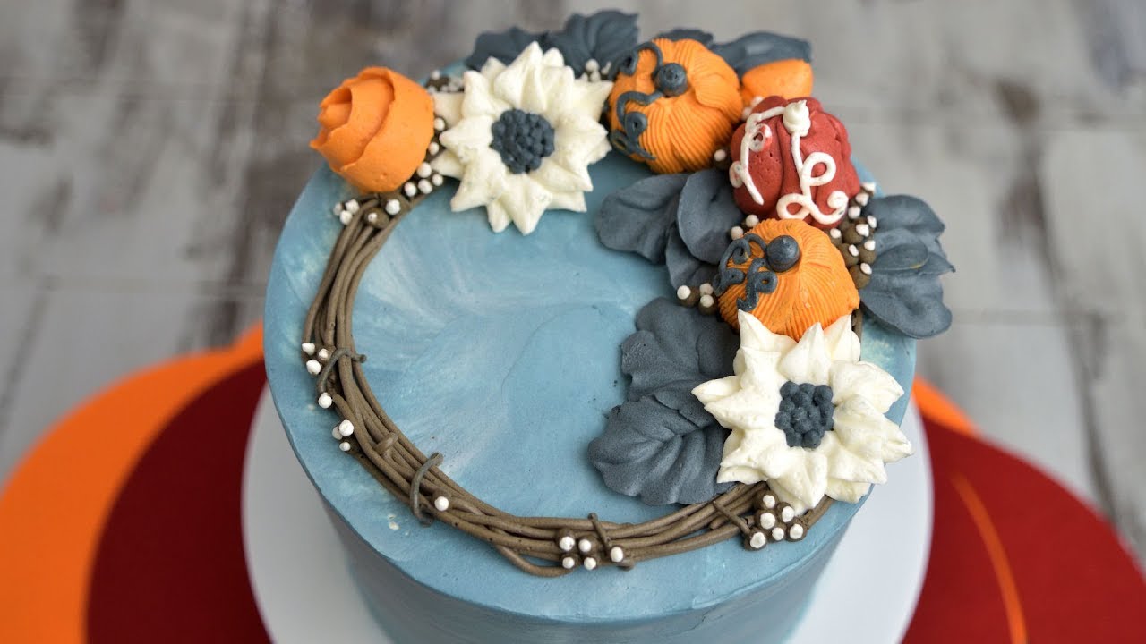 BUTTERCREAM FALL WREATH CAKE BY HANIELA'S