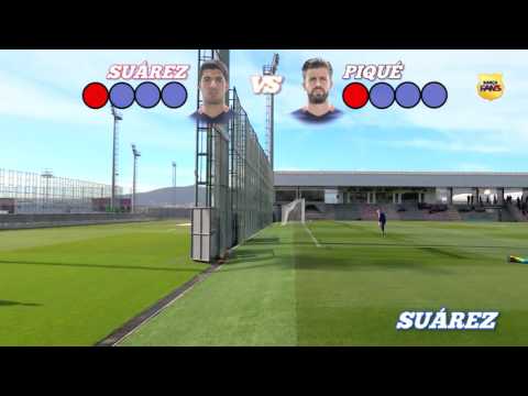 Suárez vs Piqué  shots with swerve