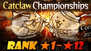 All Catclaw Championships Stages!! (Rank ★1 ~ ★12) - Battle Cats (14.0 Update)