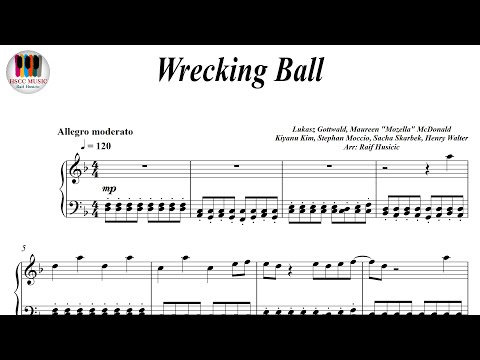Wrecking Ball - Miley Cyrus, Piano Sheet Music