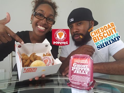 POPEYES CHEDDAR BISCUIT BUTTERFLY SHRIMP | GHOST PEPPER JELLY
