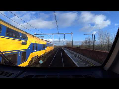 A train driver's view: Leiden CS - Hoorn Kersenboogerd, SLT, 14-Jan-2019.
