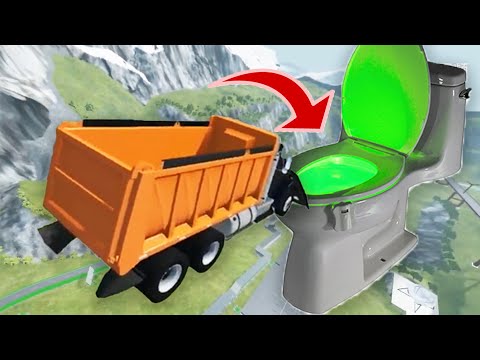 High Speed Jump Over Toilet Crashes | BEAMNG DRIVE TV COMPILATION #13