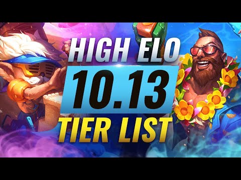 HIGH ELO Best Champions TIER List - League of Legends Patch 10.13