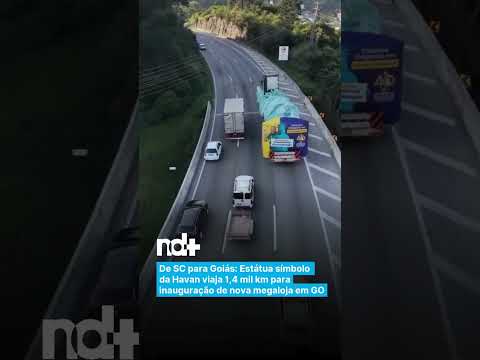 De SC para Goiás: Estátua símbolo da Havan viaja 1,4 mil km para inauguração de nova megaloja em GO