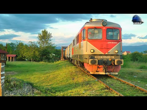 Fluieroasa 60-1151-9 Whistle Loko & Marfar CFR MARFA Freight Train pe Apus/on Sunset in Beiuș