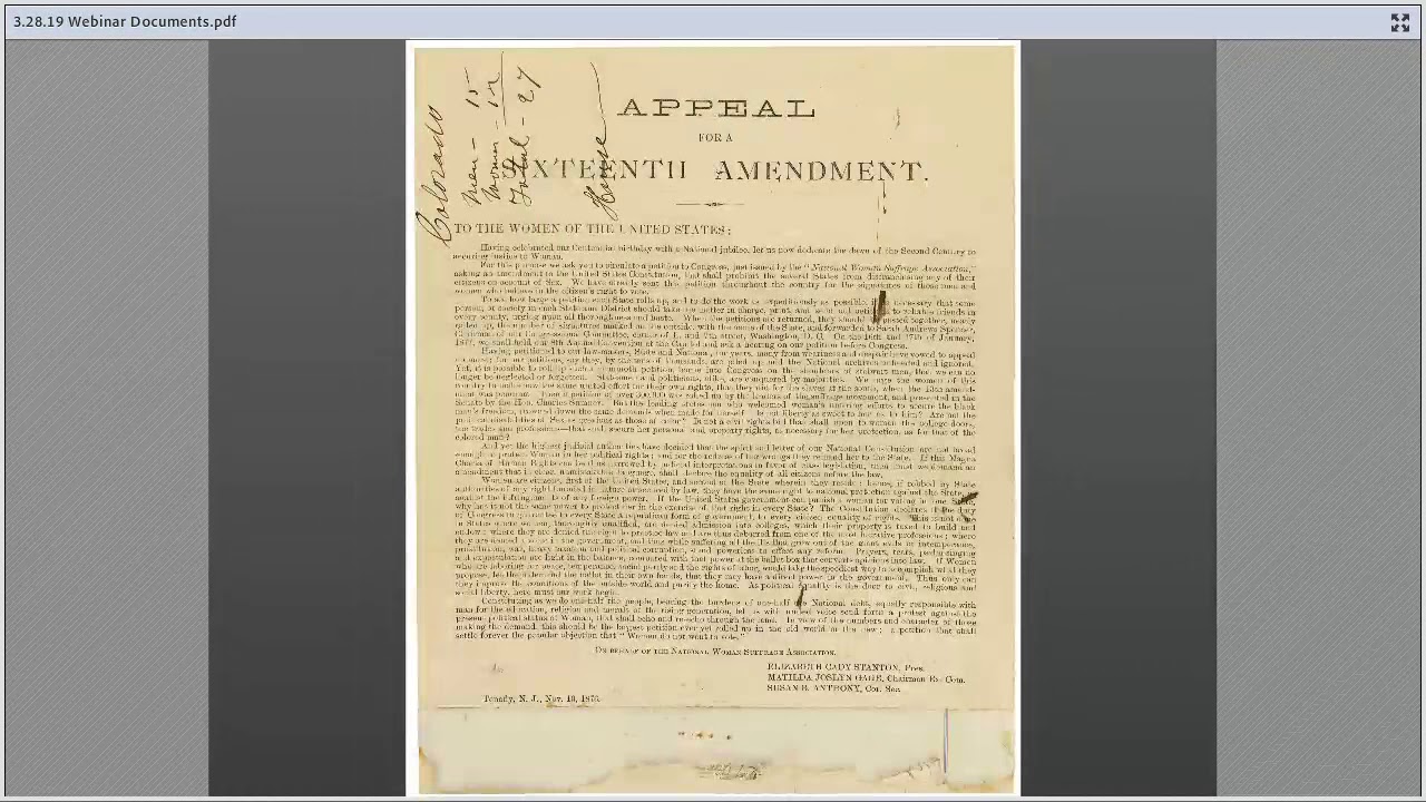 Petitions, Protest, and Persuasion: Women's Voices in the Records of the National Archives