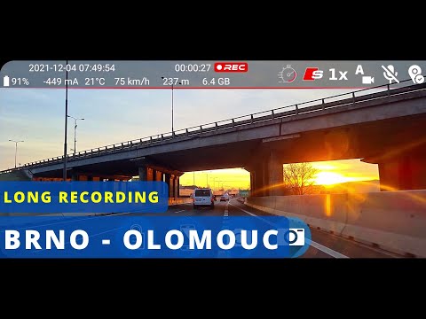 Brno → Olomouc | Czech Republic | Highway D1 | Driving | Dash Cam Travel | 1080p | Car DVR | 2021
