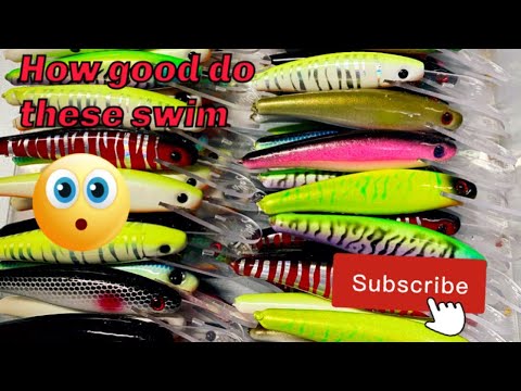 Jollip Lures Twitch 105D & 80D Swimming action.