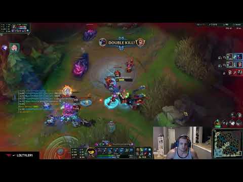 Tyler1 teleports bot for the quadra kill