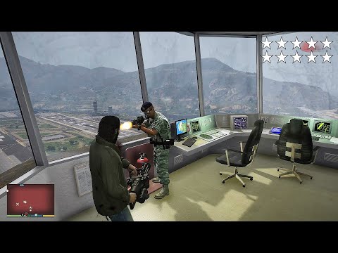 GTA 5 - Michael's TEN STAR COP BATTLE AT FORT ZANCUDO (GTA V Funny Moments)