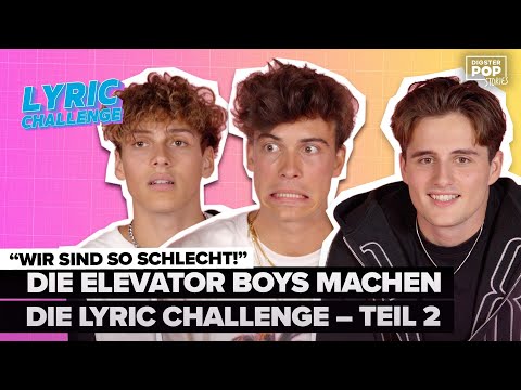 "Wir sind solche Loser!" Die 𝙀𝙡𝙚𝙫𝙖𝙩𝙤𝙧 𝘽𝙤𝙮𝙨 𝙏𝙞𝙢, 𝘽𝙚𝙣𝙚 & 𝙇𝙪𝙞𝙨 machen die Lyric Challenge – Teil 2
