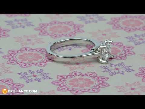 Petite Cathedral 1 Carat Princess Diamond Engagement Ring