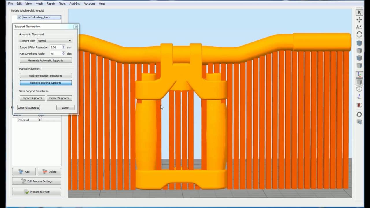 Simplify3D  -  Adding Support Structures
