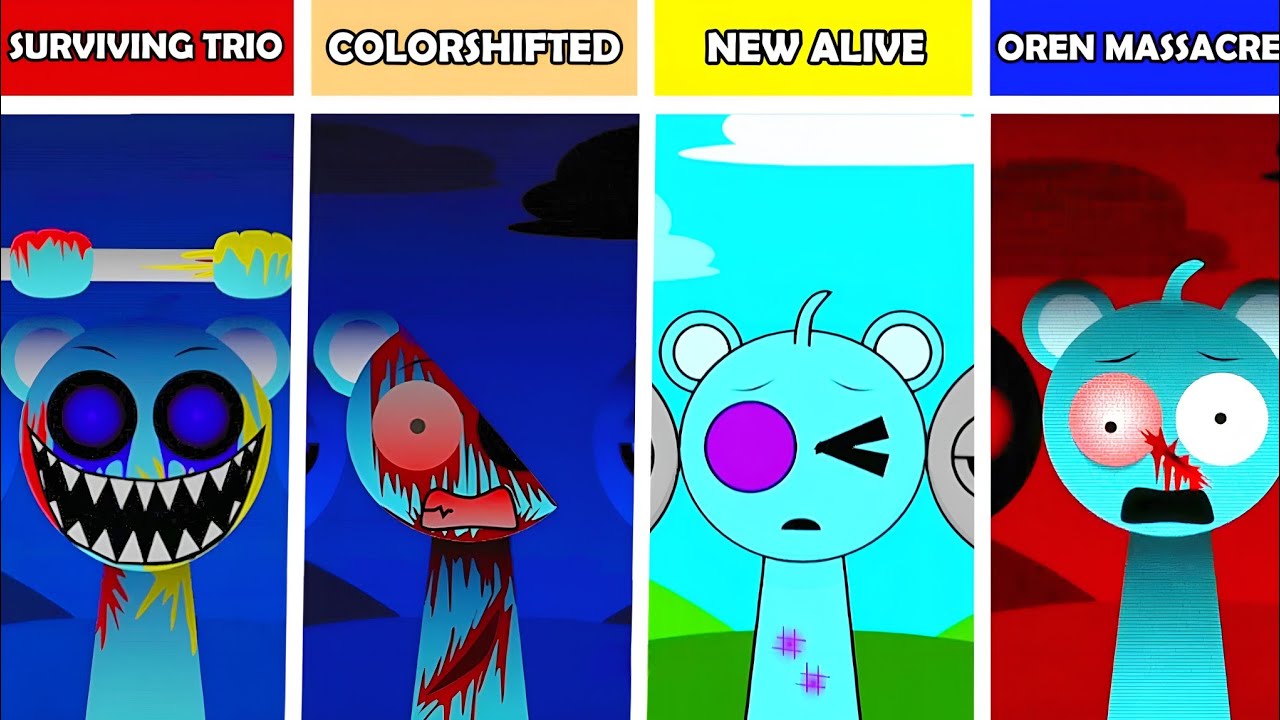 Ultimate Mods – Sprunki Surviving Trio Vs ColorShifted Vs New Alive Vs Oren Massacree