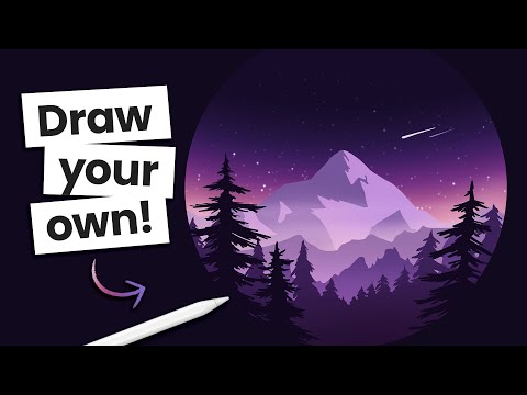 How To Draw A Mountain Night Sky 🌌 easy and fun!