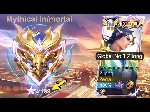 GLOBAL NO.1 ZILONG REACHED MYTHICAL IMMORTAL x199! 🔥