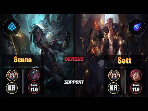 Challenger SENNA [Glacial Augment] (Support) VS  SETT - Challenger KR Patch 11.9