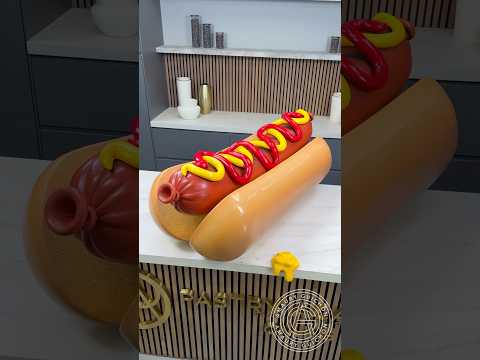 Chocolate Hot Dog! 🌭 Are you team mustard or team ketchup? #amauryguichon #chocolate #hotdog