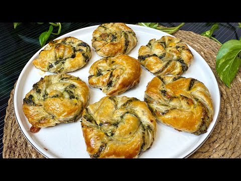 Feta and Spinach Puff Pastry Roses | Easy Savory Appetizer Recipe
