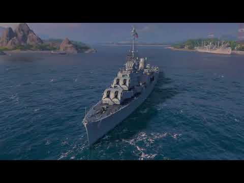 World Of Warships USS Gearing Class Tier X Destroyer 360 View RTX 4090 OC I9-14900KS UHD
