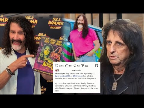 Traurige Nachricht: Alice Cooper trauert um den Tod von Pierre Robert, Radiomoderator von WMMR 93...