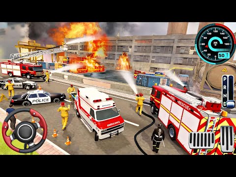 Firefighter Fire Truck Rescue Simulator - 911 Emergency Fire Truck Driving 3D - Android Gameplay