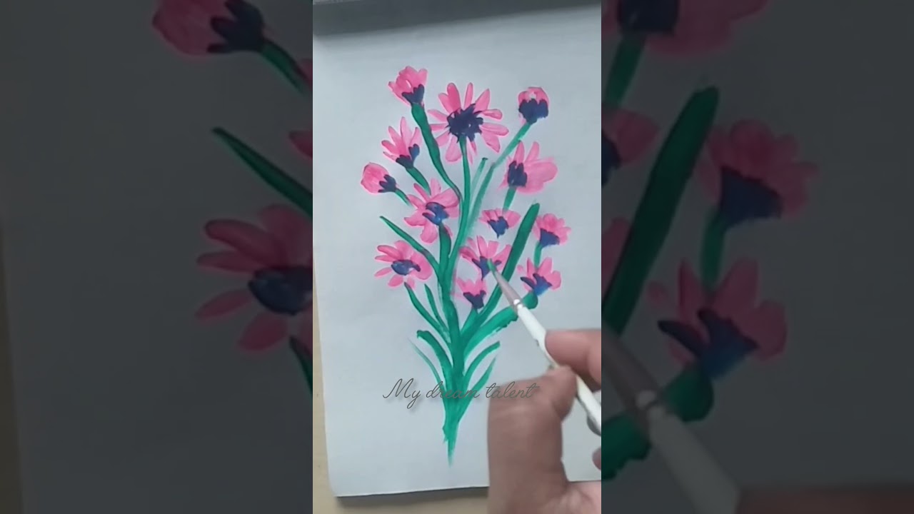 water colour painting #painting #paintingwatercolor #ytshorts #shorts #flowerpanting