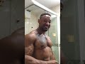 muscle worship BLUE shower