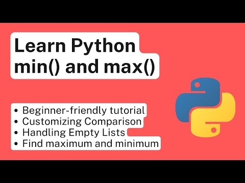 Learn Python Min And Max Functions