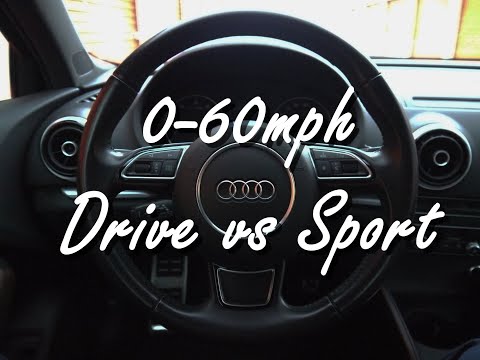 AUDI A3 2.0T quattro 0-60mph Drive vs Sport