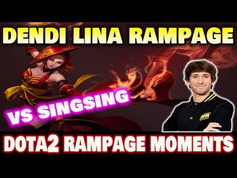 DENDI LINA RAMPAGE MOMENTS Dota2 7.22