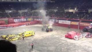 Grave Digger Catches Fire