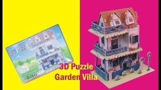 3D Puzzle Garden Villa | 3D Puzzle House | How to make 3D puzzle Garden Villa step by step