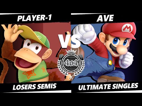 4o4 Smash Monthly 10 - Player-1 (Diddy Kong) vs BASED| Ave~ (Mario) - Losers Semi-Final