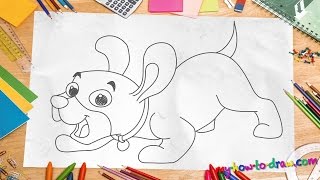 How to draw a Puppy - Easy step-by-step drawing lessons for kids