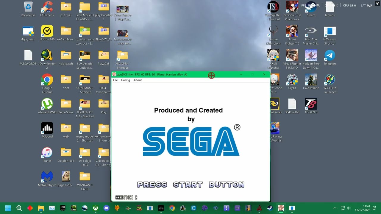 SEGA HIKARU DEMUL 0.7 = PLANET HARRIERS STAGE 1 - X -  WINDEL - 4K UK ARCADES
