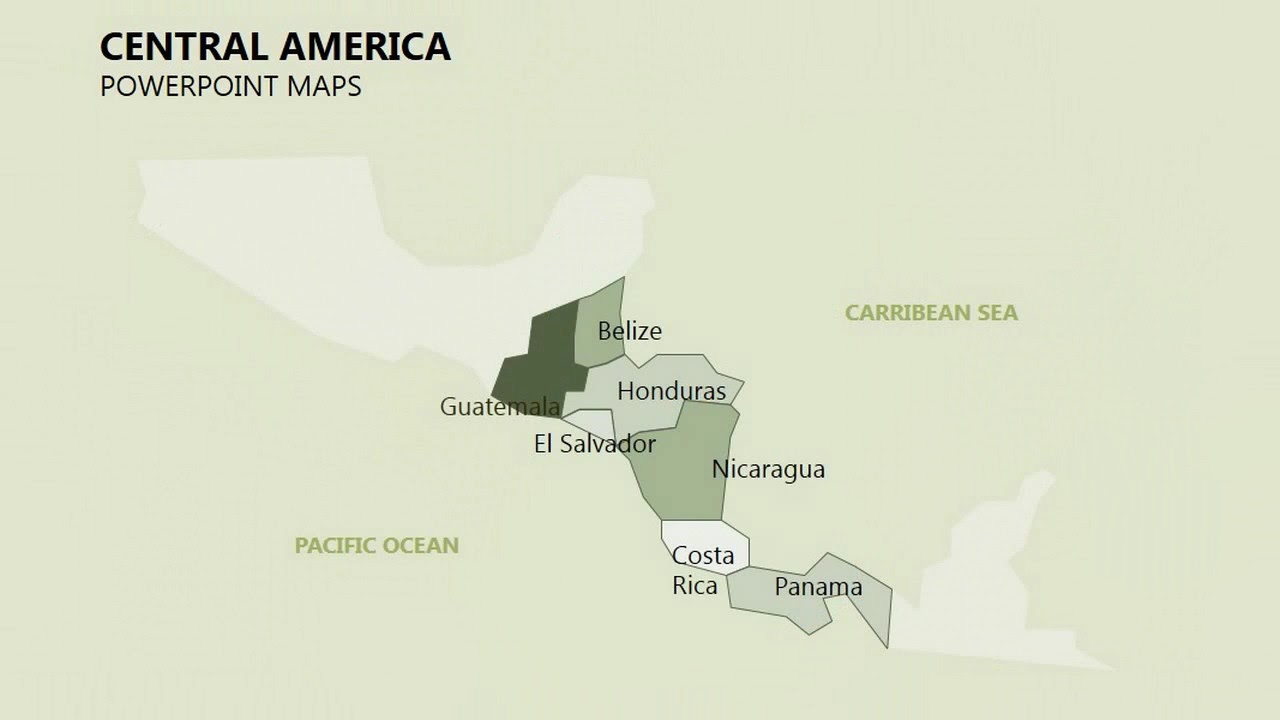 Maps of Central America template: Complete Central America PowerPoint maps